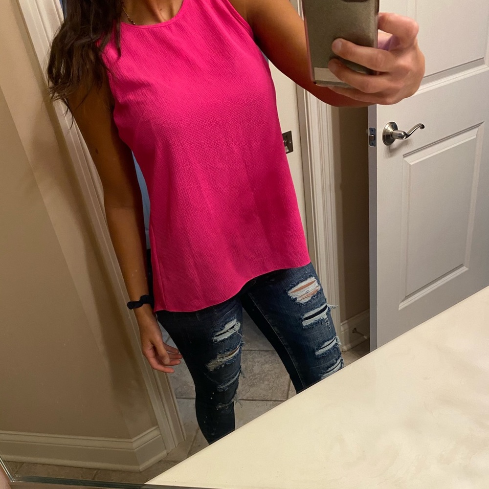 Pink tanktop peplum backing size small